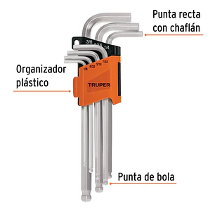 Juego de llaves bristol, extralargas, 7 piezas Truper 15551