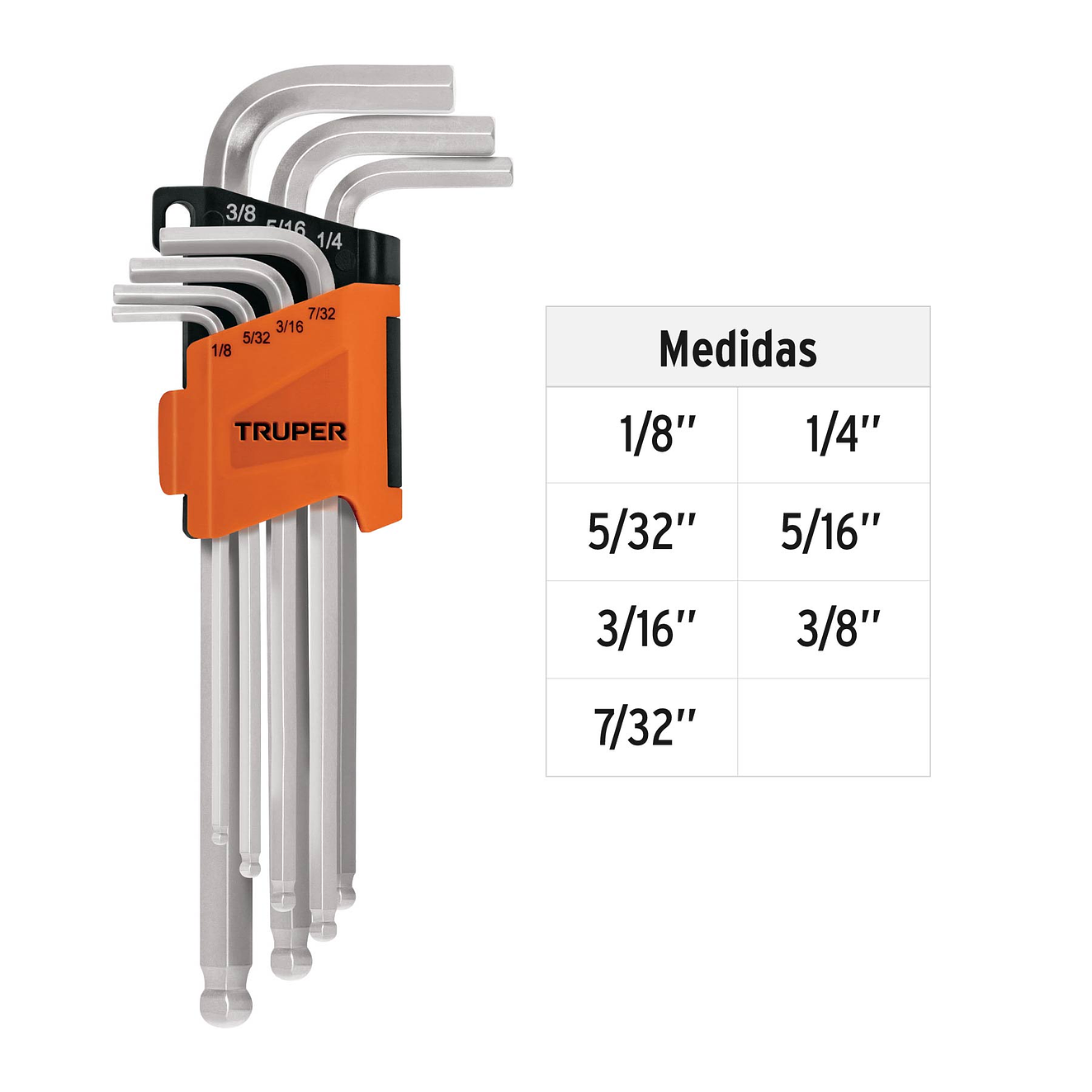 Juego de llaves bristol, extralargas, 7 piezas Truper 15551 3