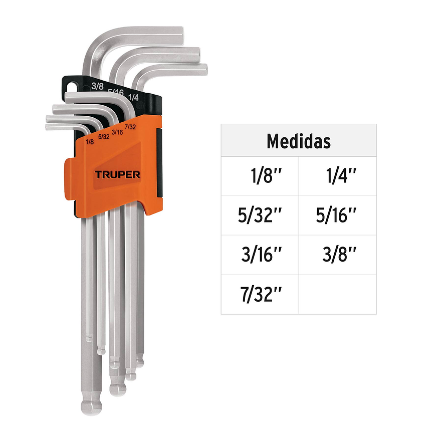 Juego de llaves bristol, extralargas, 7 piezas Truper 15551 - Foto 3 | aztools.co