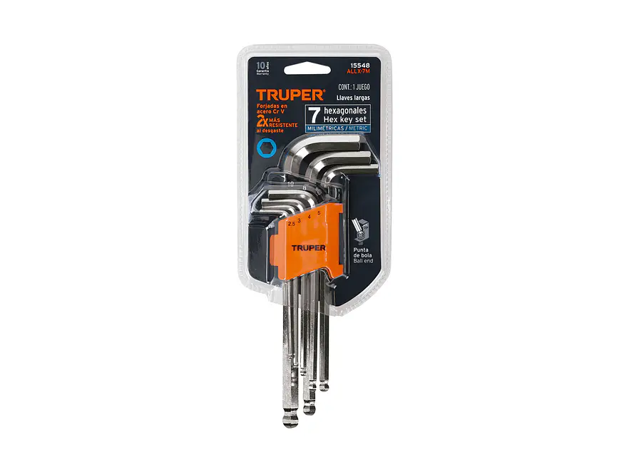 Juego de 7 llaves bristol extralargas métricas con organizador Truper 15548 - Foto 5 | aztools.co
