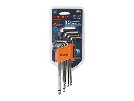 Juego de 10 llaves bristol, punta bola, largas, métricas Truper 13644 - Foto 5 | aztools.co