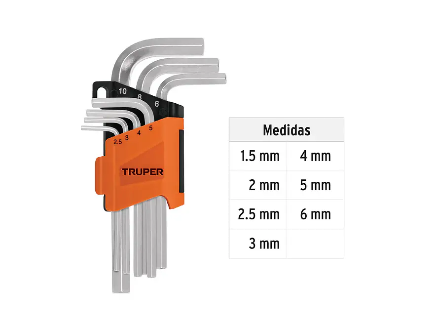 Juego de 7 llaves bristol métricas con organizador Truper 15530 - Foto 3 | aztools.co