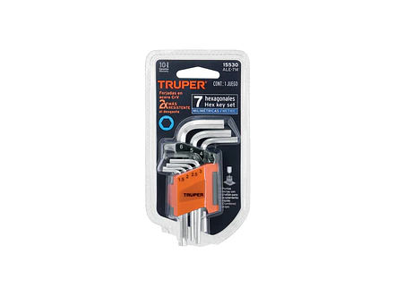 Juego de 7 llaves bristol métricas con organizador Truper 15530 - Foto 4 | aztools.co