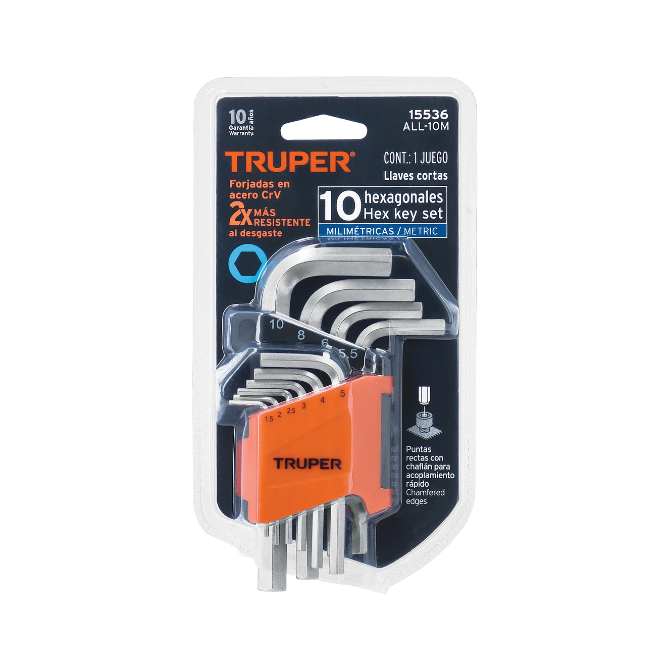 Juego de 10 llaves bristol métricas con organizador Truper 15536 4