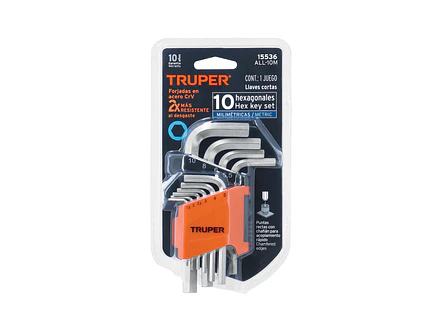 Juego de 10 llaves bristol métricas con organizador Truper 15536 - Foto 4 | aztools.co