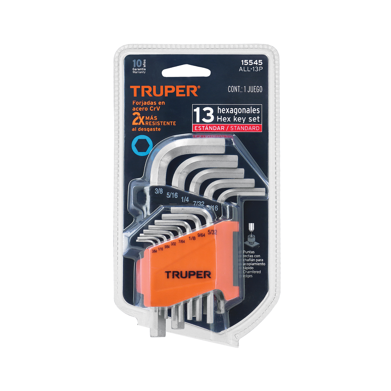 Juego de 13 llaves bristol en pulgadas con organizador Truper 15545 4