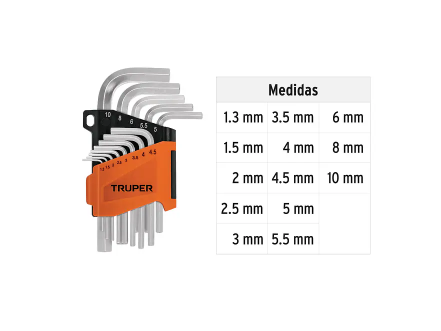 Juego de 13 llaves bristol métricas con organizador Truper 15542 - Foto 3 | aztools.co