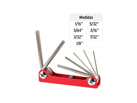 Juego 7 llaves bristol en pulgadas tipo navaja, cuerpo de lámina Truper 15560 - Foto 3 | aztools.co