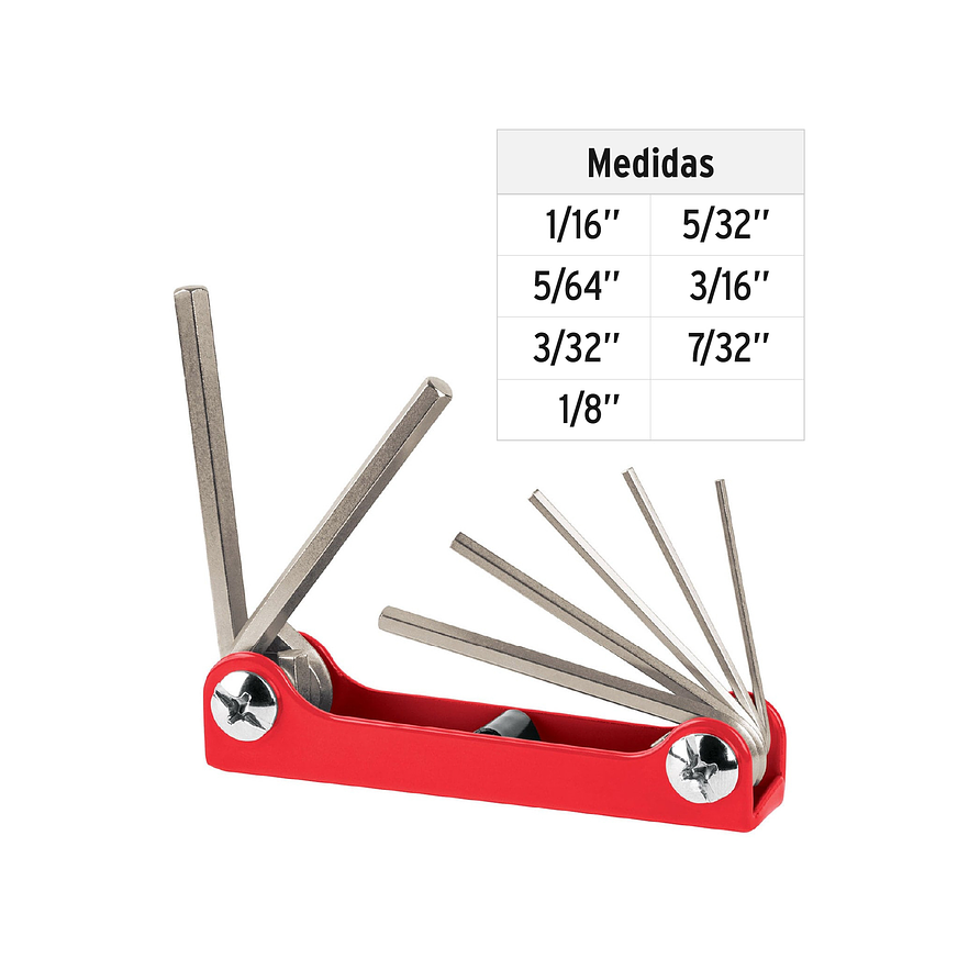 Juego 7 llaves bristol en pulgadas tipo navaja, cuerpo de lámina Truper 15560 - Foto 3 | aztools.co