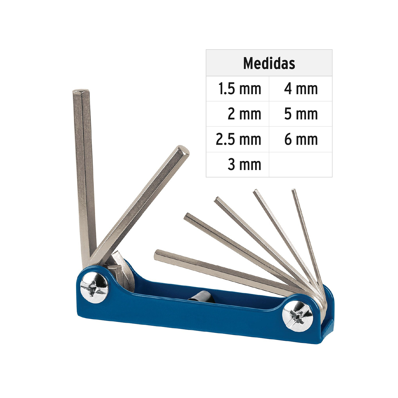 Juego de 7 llaves bristol, tipo navaja, métricas Truper 15557 3