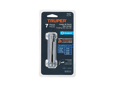 Juego de 7 llaves bristol, tipo navaja, métricas Truper 15557 - Foto 4 | aztools.co