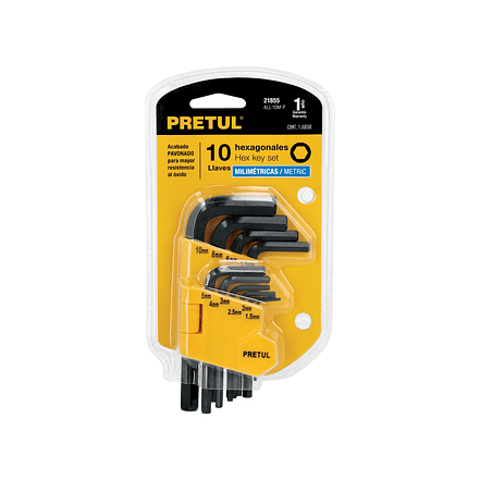 Juego de 10 llaves bristol métricas c/organizador, Pretul 21855 4