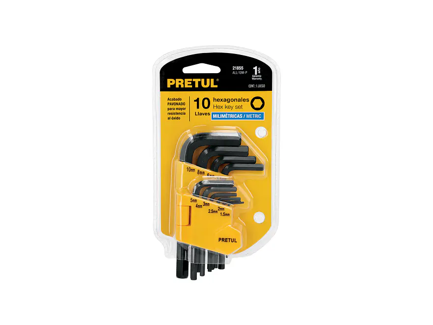 Juego de 10 llaves bristol métricas c/organizador, Pretul 21855 - Foto 4 | aztools.co
