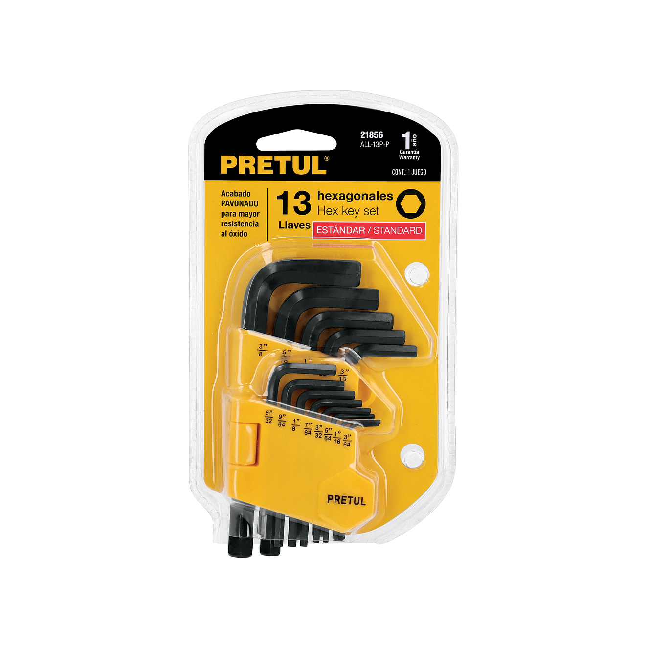 Juego de 13 llaves bristol en pulgadas con organizador, Pretul 21856 4