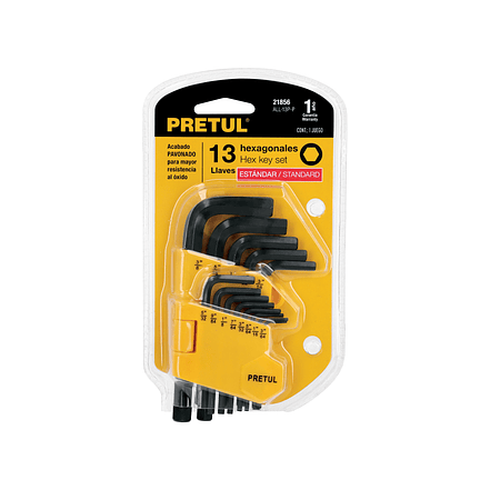 Juego de 13 llaves bristol en pulgadas con organizador, Pretul 21856 4