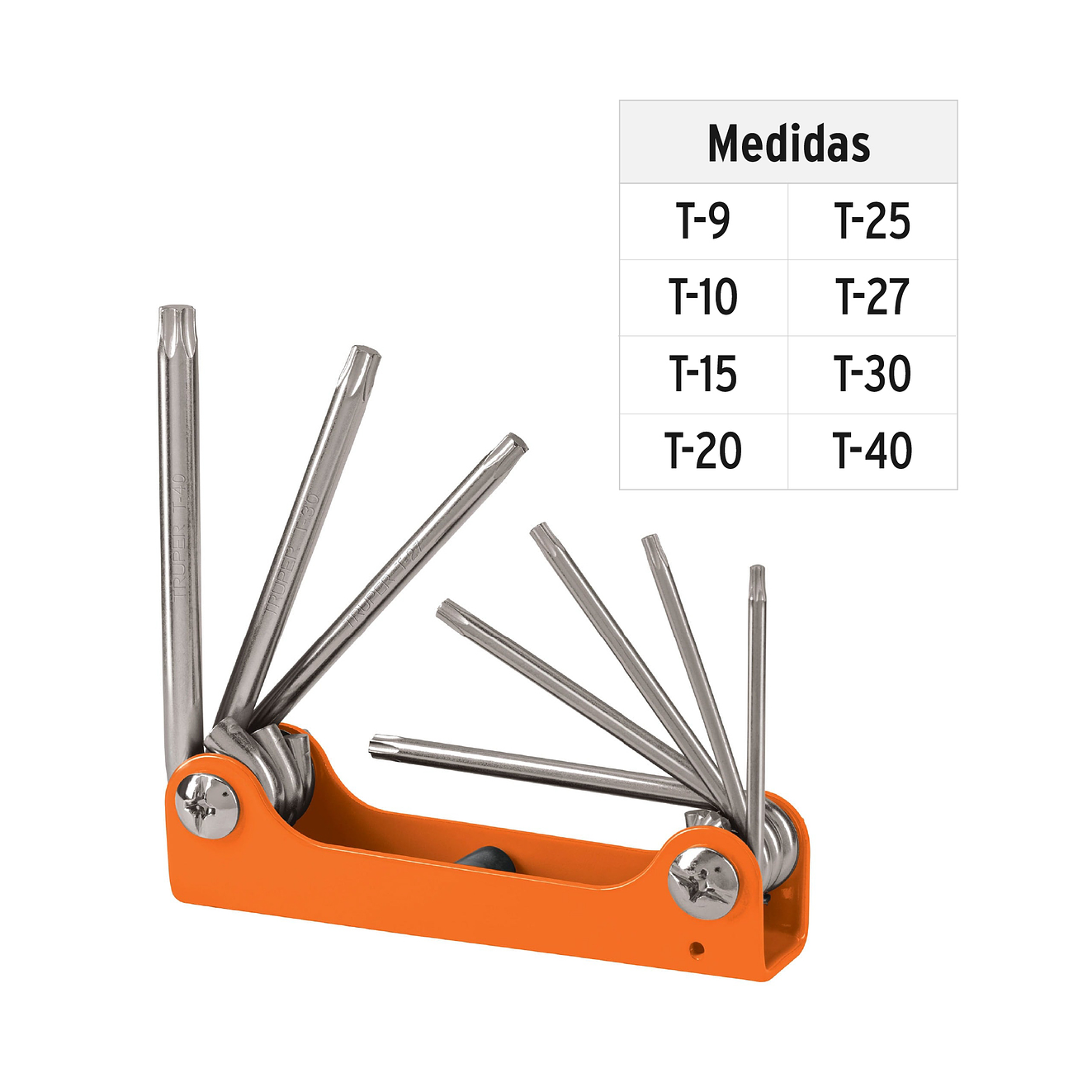 Juego de 8 llaves torx tipo navaja, cuerpo de lámina Truper 15569 3