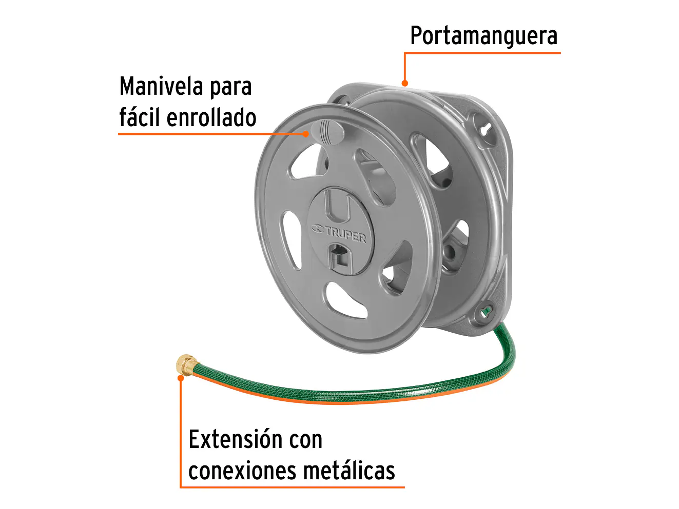 Porta Manguera Truper 10390, Capacidad de 50m - Foto 2 | aztools.co