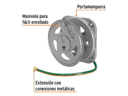 Porta Manguera Truper 10390, Capacidad de 50m - Foto 2 | aztools.co