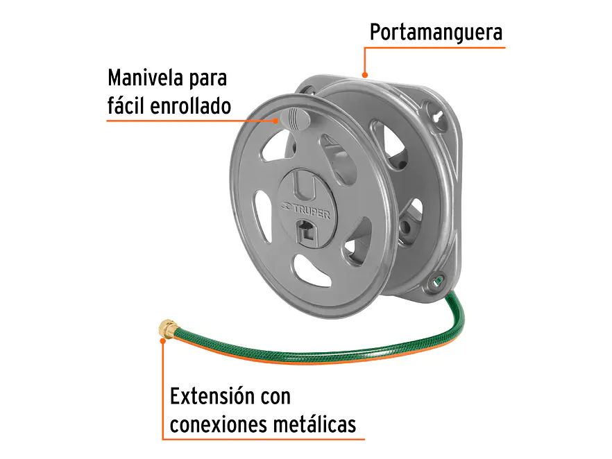 Porta Manguera Truper 10390, Capacidad de 50m - Foto 2 | aztools.co