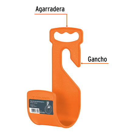 Gancho plástico para manguera de jardín, naranja Truper 100173 2