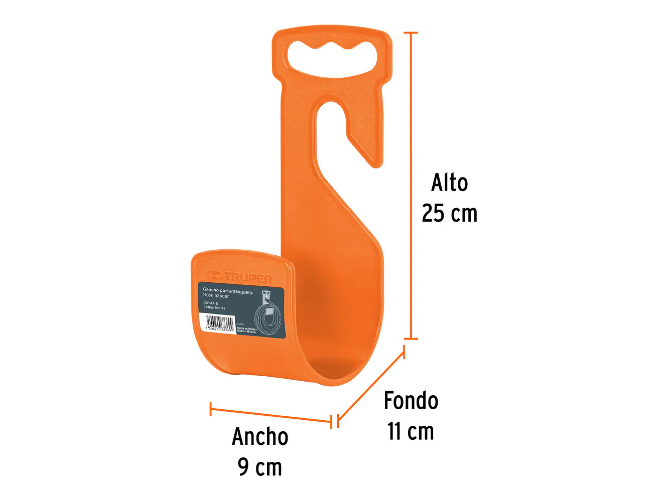 Gancho plástico para manguera de jardín, naranja Truper 100173 - Foto 3 | aztools.co