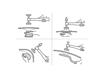 Juego 7 piezas de martillos y entibadores para hojalatero Truper 100785 - Foto 3 | aztools.co