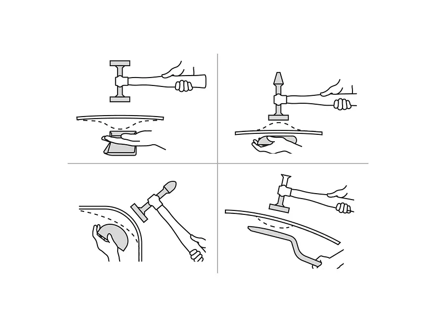 Juego 7 piezas de martillos y entibadores para hojalatero Truper 100785 - Foto 3 | aztools.co