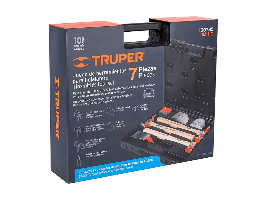 Juego 7 piezas de martillos y entibadores para hojalatero Truper 100785 - Foto 5 | aztools.co