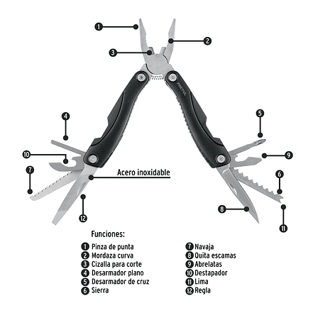 Multiherramienta 12 funciones, Pretul 24106 2