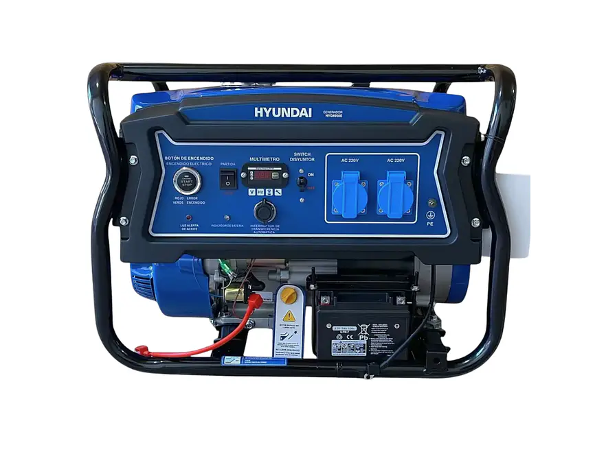 Generador Eléctrico Hyundai HYDG4950E, 4000W, a Gasolina Monofásica - Foto 1 | aztools.co