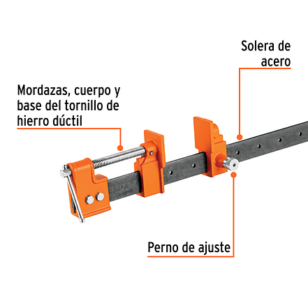 Sargento de solera de acero 36