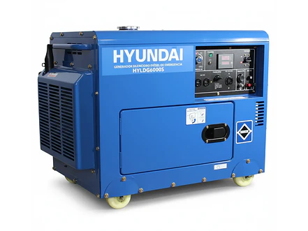Planta Eléctrica Hyundai HYLDG6000S 5500W / 5.5 Kva Diésel, Monofásica y Cabinada - Foto 1 | aztools.co