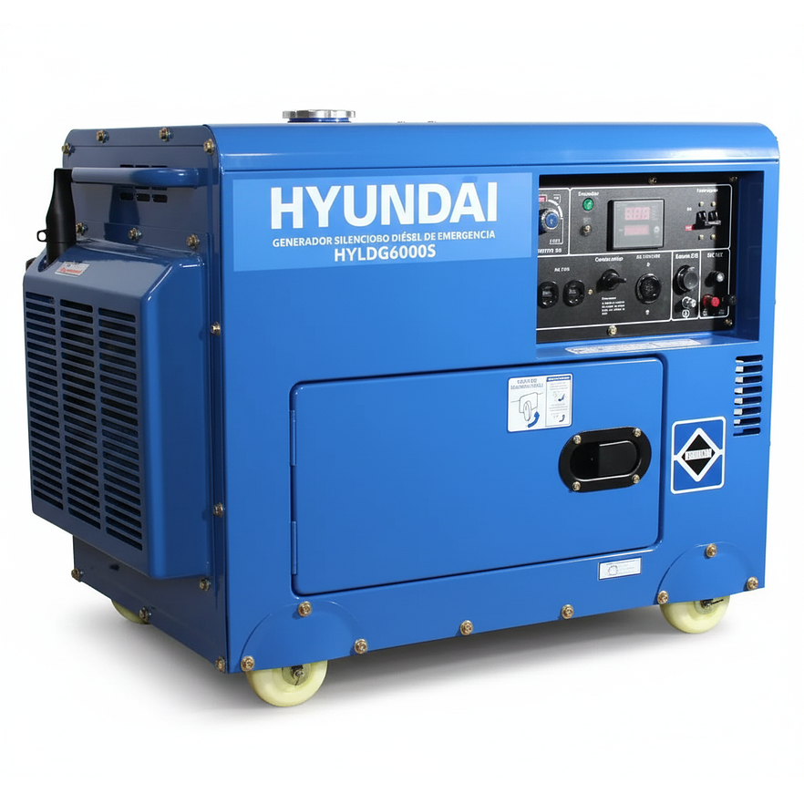 Planta Eléctrica Hyundai HYLDG6000S 5500W / 5.5 Kva Diésel, Monofásica y Cabinada 1