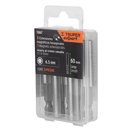 Estuche con 5 Extensiones Magnéticas Truper 11867, de 60 mm 5