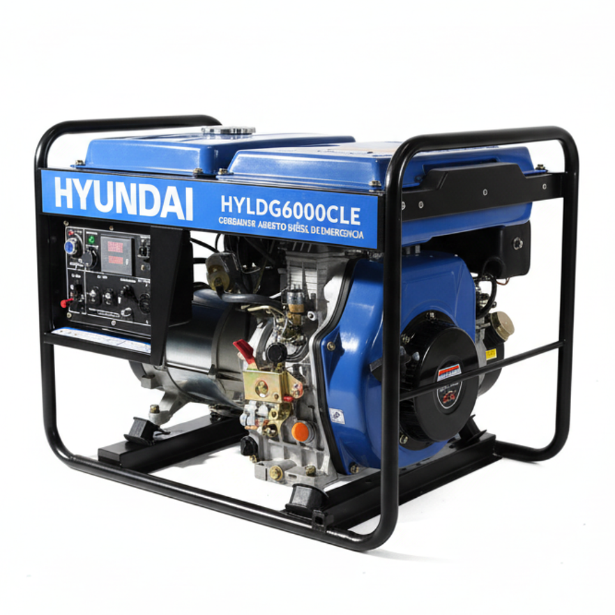 Planta Eléctrica Hyundai HYLDG6000CL 5500W Diésel, Monofásica y Abierta 1