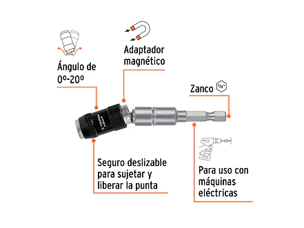 Extensión magnética articulada 3 1/2