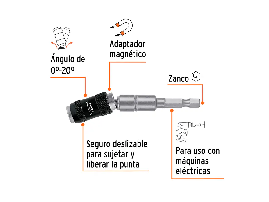 Extensión magnética articulada 3 1/2