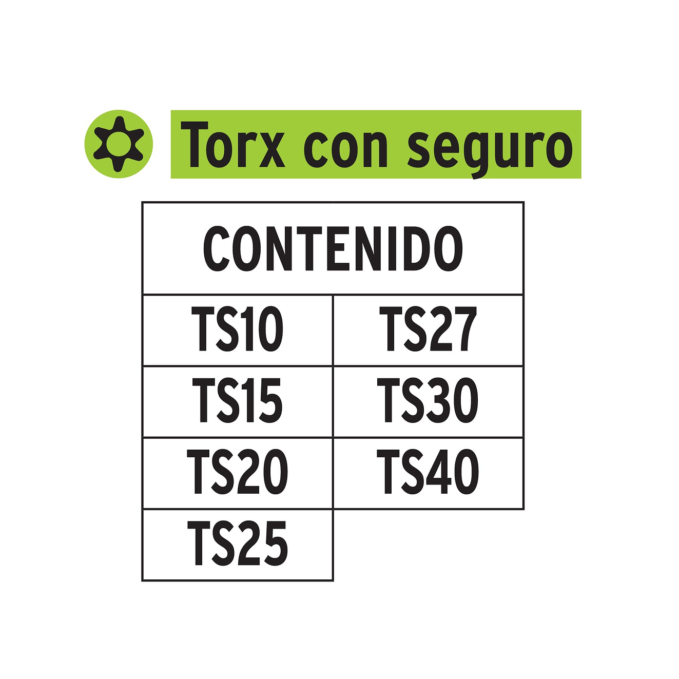 Juego de 7 puntas torx combinadas con seguro largo 2