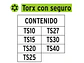 Juego de 7 puntas torx combinadas con seguro largo 2