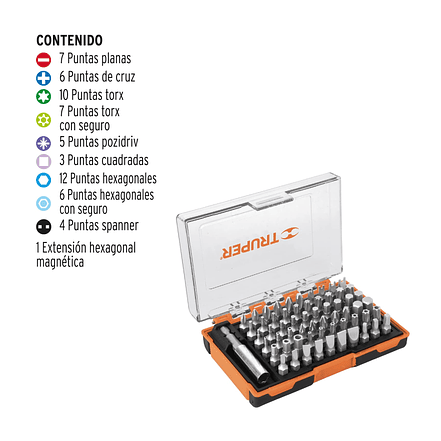 Juego de 61 puntas mixtas largo 1