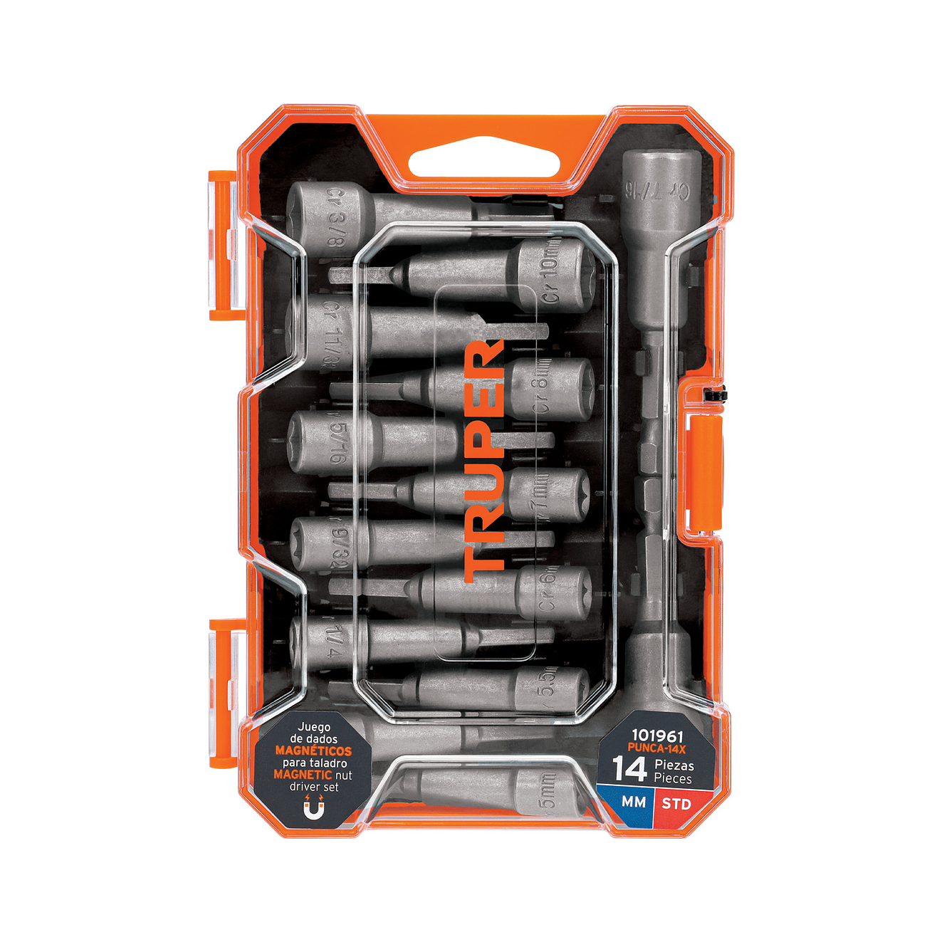 Juego de 14 dados magnéticos para taladro, Truper 101961, Expert 4