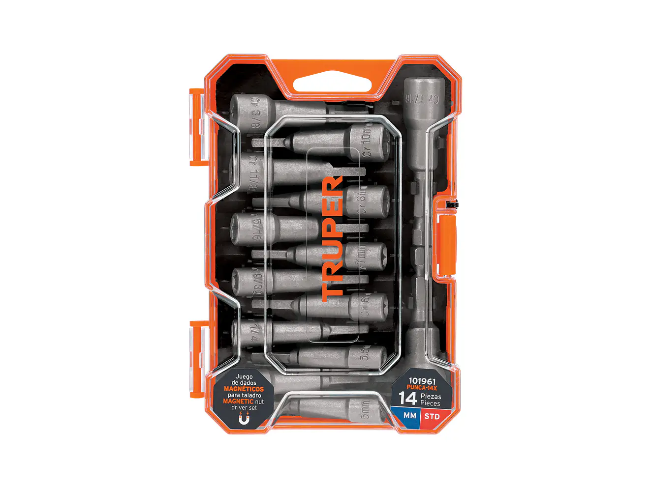 Juego de 14 dados magnéticos para taladro, Truper 101961, Expert - Foto 4 | aztools.co