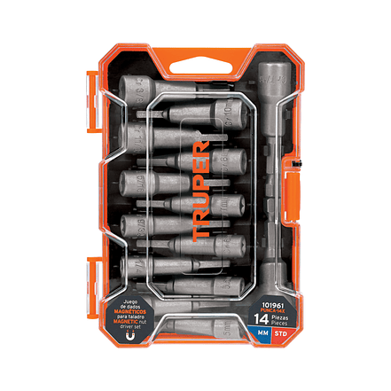 Juego de 14 dados magnéticos para taladro, Truper 101961, Expert 4