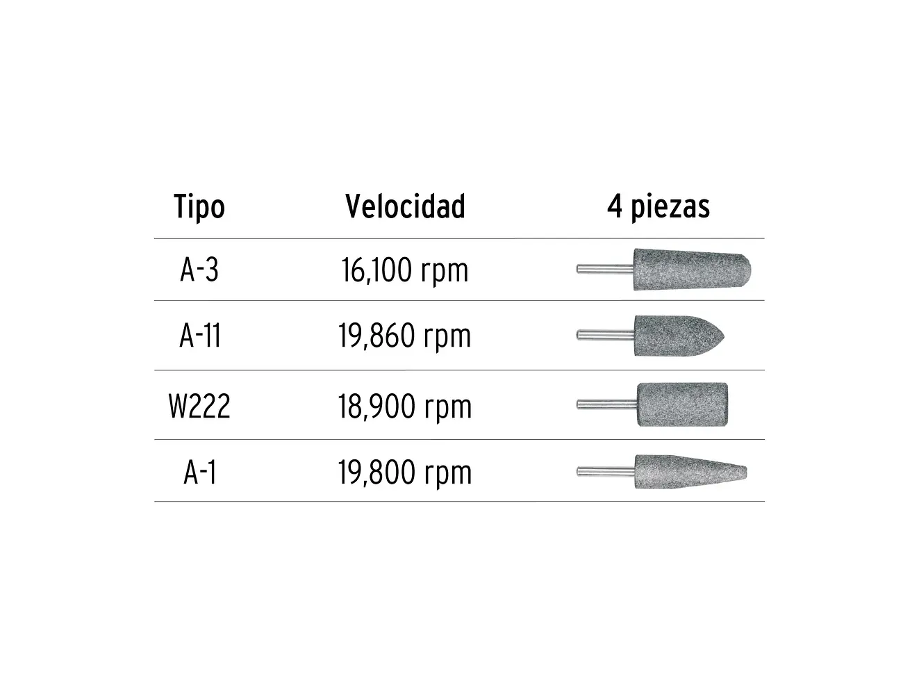Juego de 4 piedras montadas zanco 1/4