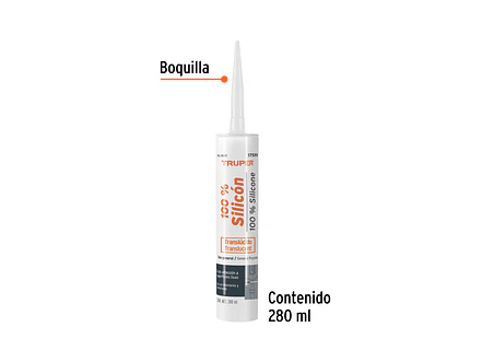 Sellador transparente, 100% de silicón, 280 ml Truper 17559 - Foto 2 | aztools.co