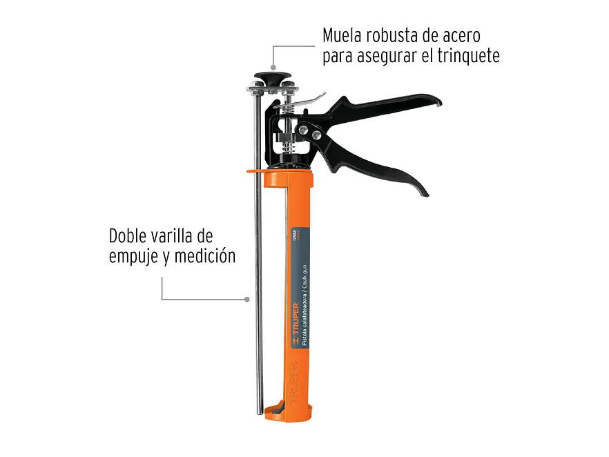 Pistola calafateo tipo esqueleto, reforzada Truper 17558 - Foto 2 | aztools.co