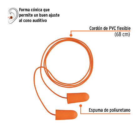 Tapón oído de espuma de poliuretano Truper 14223 2