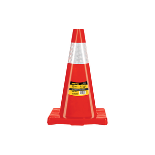 Cono de precaución de 45 cm de PVC con reflejante, Pretul 28252