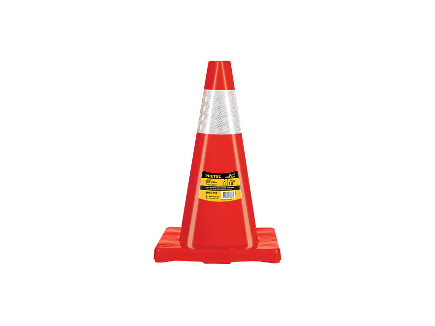 Cono de precaución de 45 cm de PVC con reflejante, Pretul 28252 - Foto 1 | aztools.co