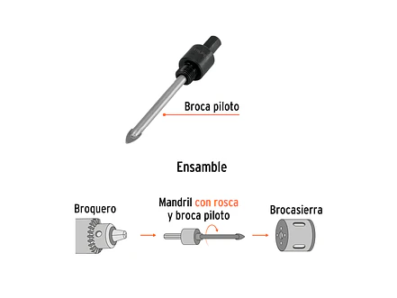 Mandril 3/8' para brocasierra diamante Truper 101390 - Foto 2 | aztools.co